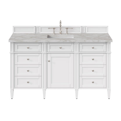 James Martin Brittany 60" Single Bathroom Vanity, Bright White