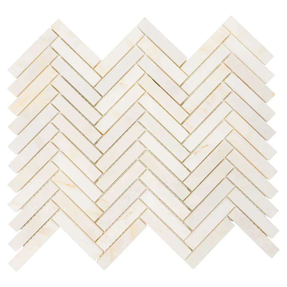 Calacatta Miele Honed Herringbone 5/8x2 15/16