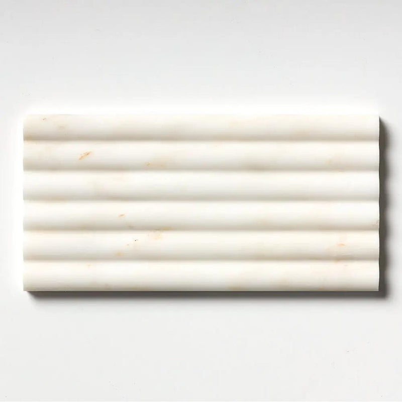 Calacatta Miele Honed Flute Trim 6x12x3/4