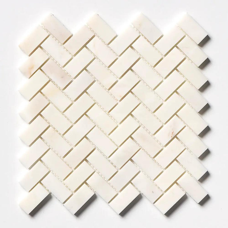 Calacatta Miele Honed Herringbone 1x2