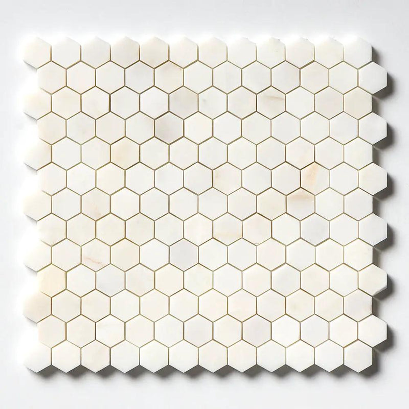 Calacatta Miele Honed Hexagon Nominal Sz 1