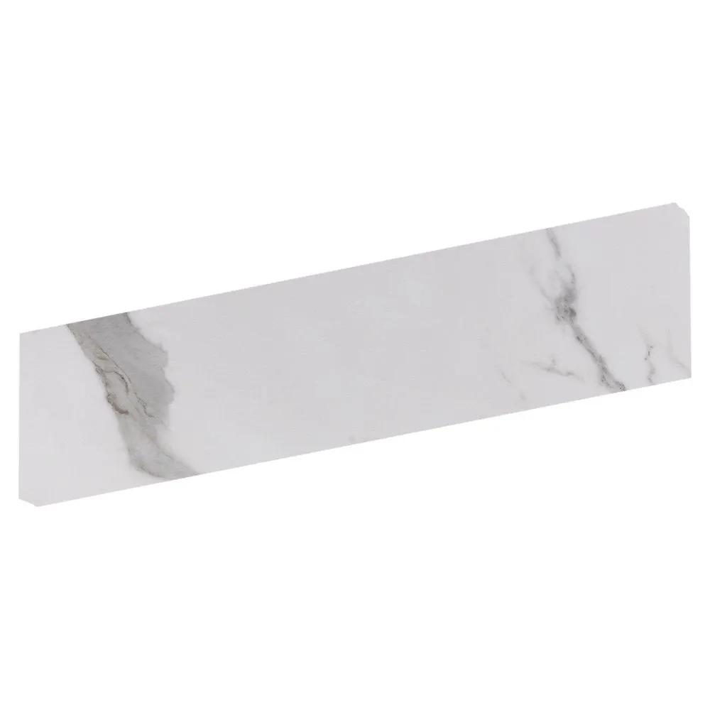 Calacatta Bright Matte Bullnose Marble Look Porcelain Base 4x24