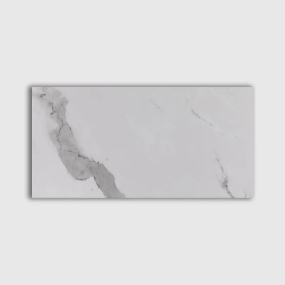 Calacatta Bright Polished Marble Look Porcelain Tiles 12x24