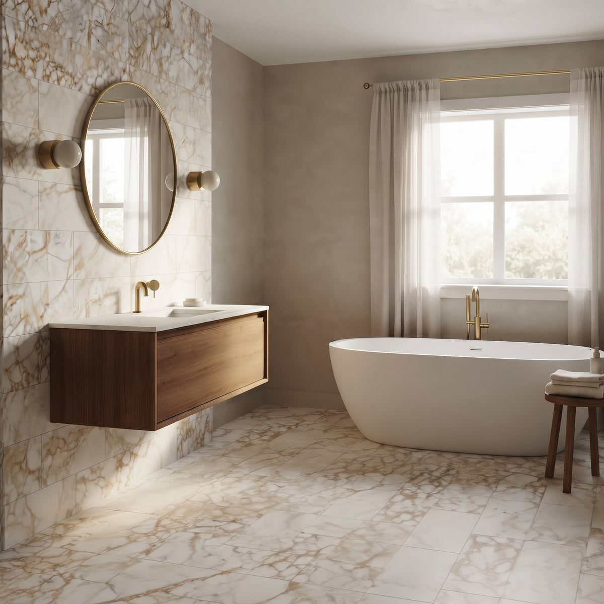 Calacatta Gold European Honed Marble Tiles 12x24