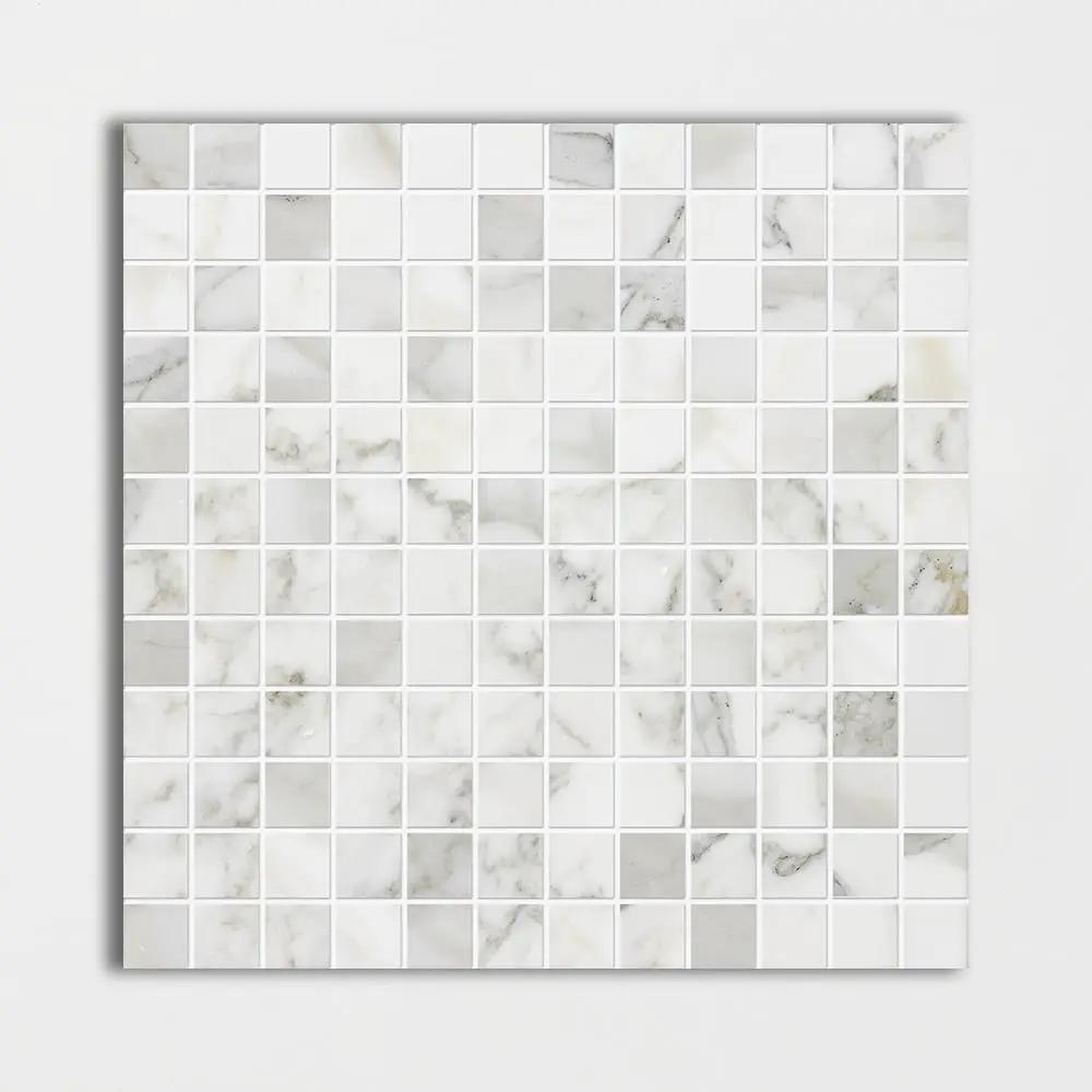Calacatta Gold Polished 1x1 Marble Mosaics 12x12