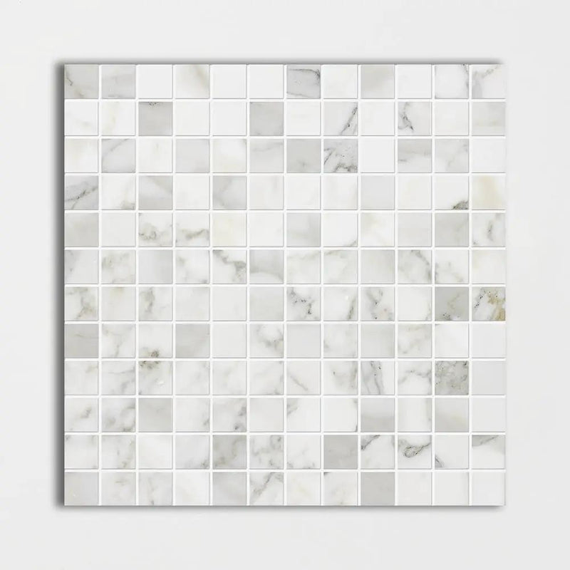 Calacatta Gold Polished 1x1 Marble Mosaics 12x12