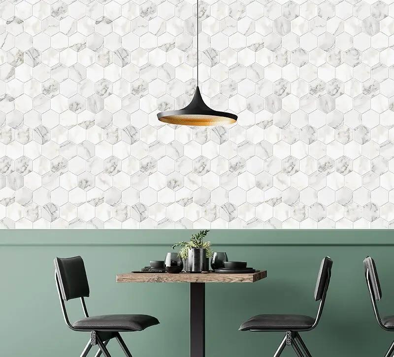 Calacatta Gold Polished Hexagon Marble Mosaics 12x12