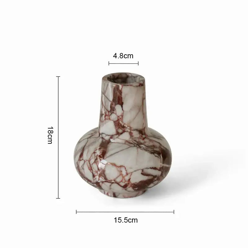 Calacatta red white & brown marble vase living room decor accent
