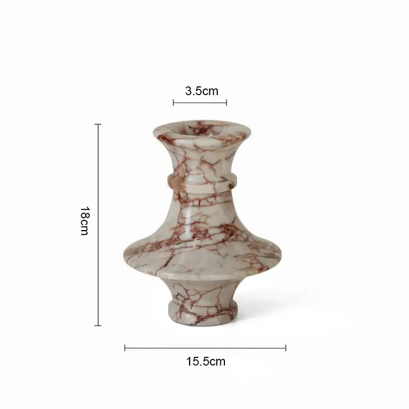 Calacatta red white & brown marble vase living room decor accent