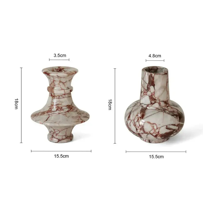 Calacatta red white & brown marble vase living room decor accent