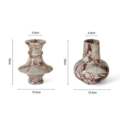 Calacatta red white & brown marble vase living room decor accent