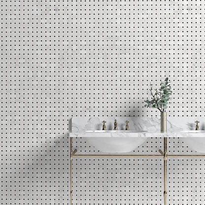 Calacatta T Honed Basket Weave Marble Mosaics 12x12