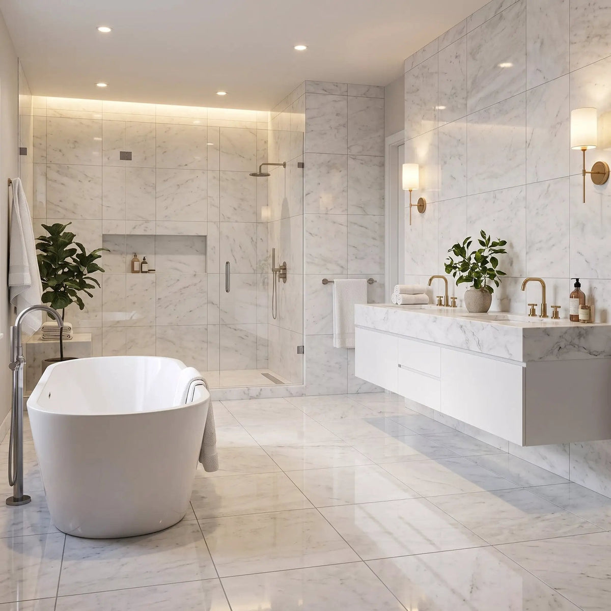Calacatta T Polished Marble Tiles 24x24