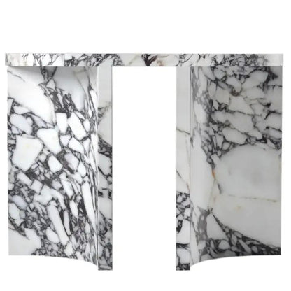 Calacatta Viola Marble Designer Console Table Polished Finish Curved Arched Legs