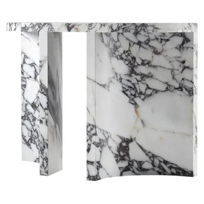 Calacatta Viola Marble Designer Console Table Polished Finish Curved Arched Legs