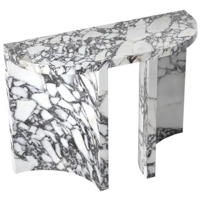 Calacatta Viola Marble Designer Console Table Polished Finish Curved Arched Legs
