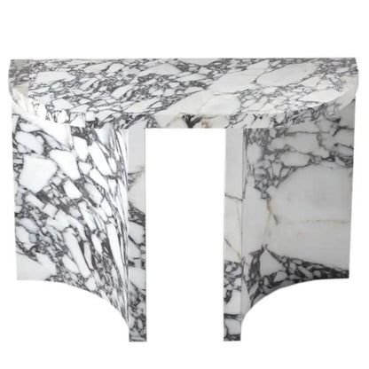 Calacatta Viola Marble Designer Console Table Polished Finish Curved Arched Legs