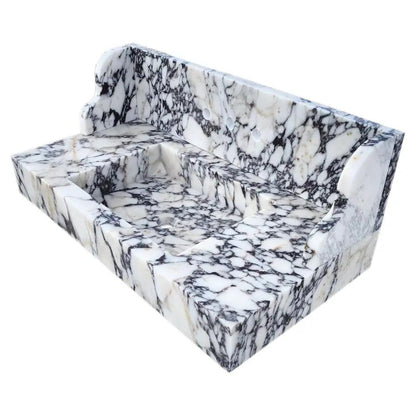 White Italian Calacatta Viola Marble Bathroom Sink With 20 Inch Backsplash