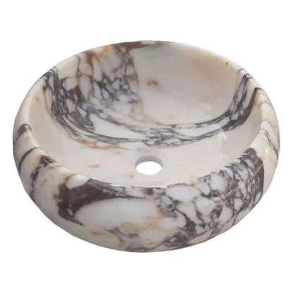 Calacatta Viola Marble Round Bathroom Vessel Sink Polished 16