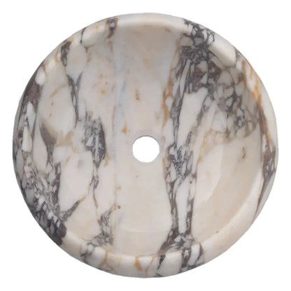 Calacatta Viola Marble Round Bathroom Vessel Sink Polished 16