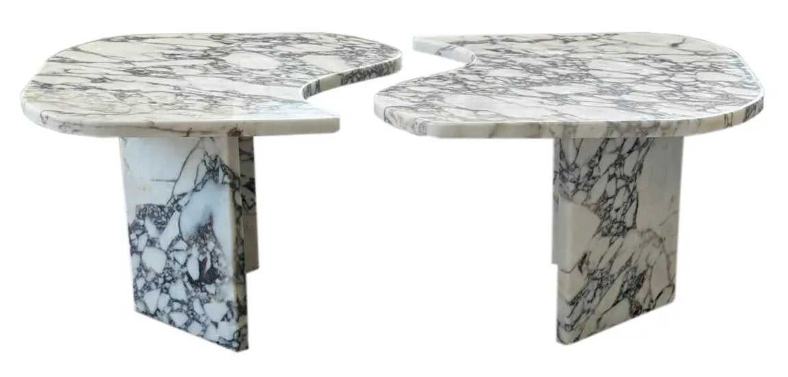 Calacatta Viola Marble Designer Coffee Table - Polished Set of 2
