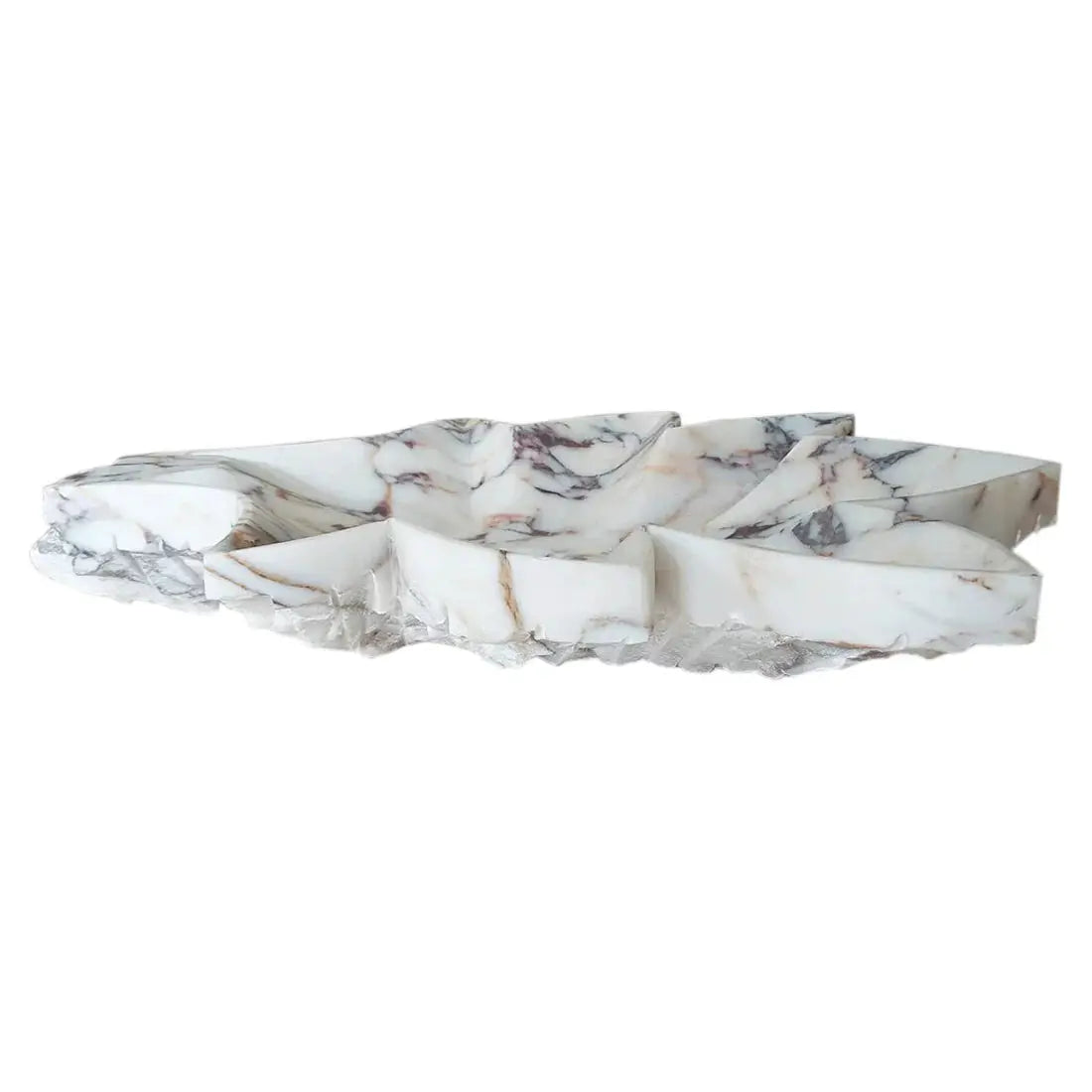 Calacatta Viola Marble Vessel Sink Handcrafted Leaf Design Bathroom Vanity