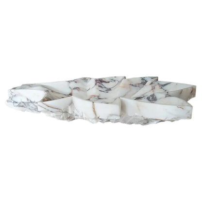 Calacatta Viola Marble Vessel Sink Handcrafted Leaf Design Bathroom Vanity