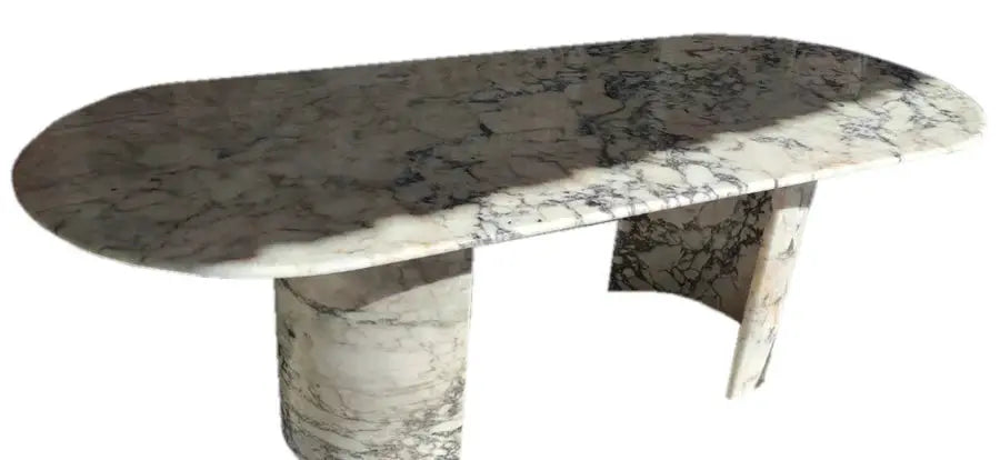 Calacatta Viola Marble Oval Dining Table - Polished 36x88 inch