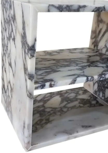 Calacatta Viola Marble End Table Nightstand Polished 14x18x18