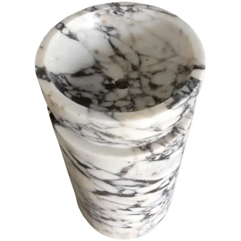 Calacatta Viola Marble Pedestal Bathroom Sink 18x18 Polished