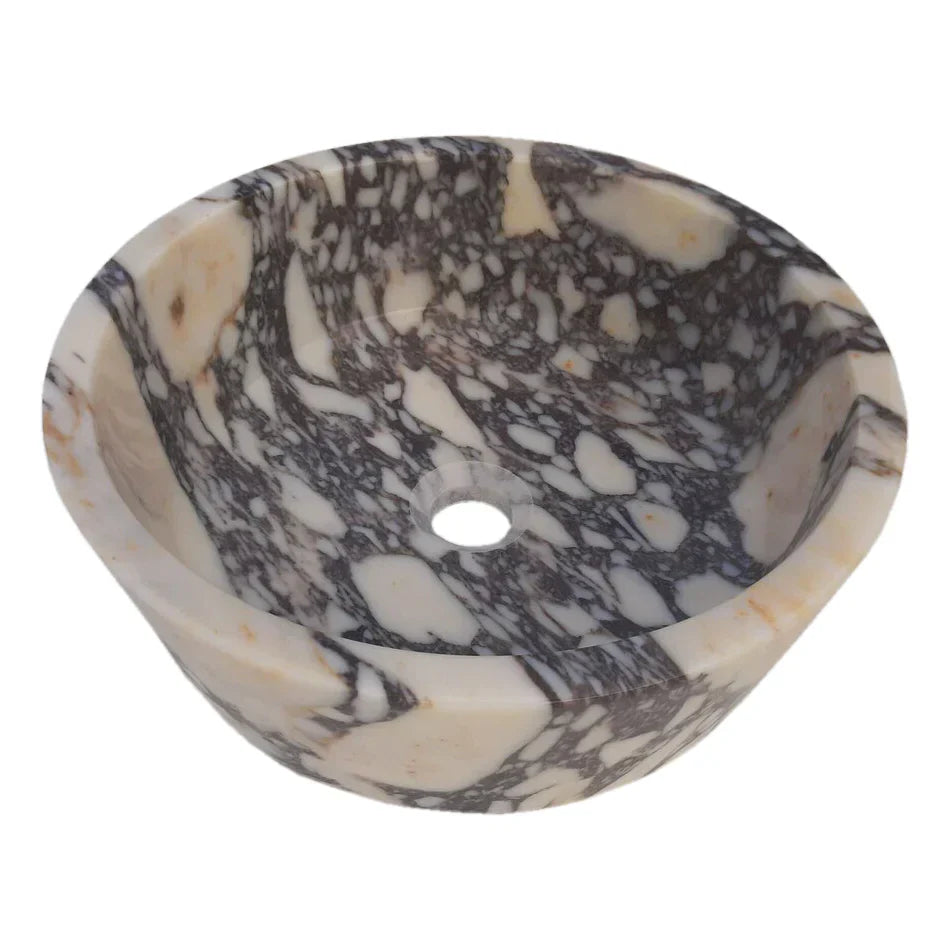 Calacatta Viola Natural Stone Marble Round Vessel Sink 16