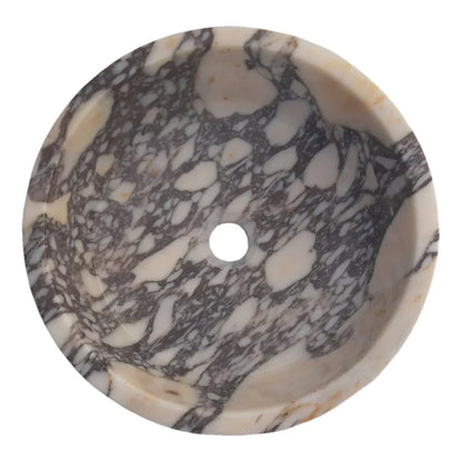 Calacatta Viola Natural Stone Marble Round Vessel Sink 16