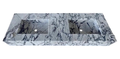 Calacatta Viola Double Sink Vanity 67 Inch Marble Bathroom