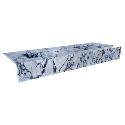 Calacatta Viola Marble Bathroom Double Sink Vanity (W)22" (L)67" (H)8"