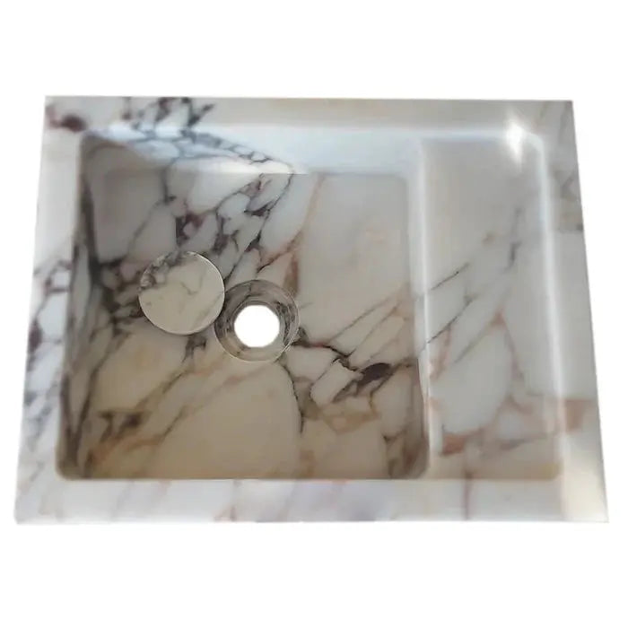 Calacatta Viola Natural Marble Wall-Mount Bathroom Sink 14x18