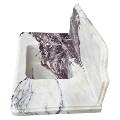 Calacatta Viola Marble Wall Mount Bathroom Sink With Backsplash