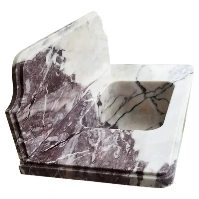 Calacatta Viola Marble Wall Mount Bathroom Sink With Backsplash