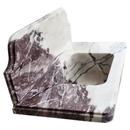 Calacatta Viola Marble Wall Mount Bathroom Sink With Backsplash
