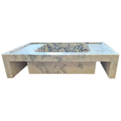 Calacatta Viola Fluted U Form Wall Mount Rectangle Bathroom Sink 18 By 28 Inches