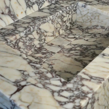 Calacatta Viola Marble Wall Mount Bathroom Sink 21 Inch Width