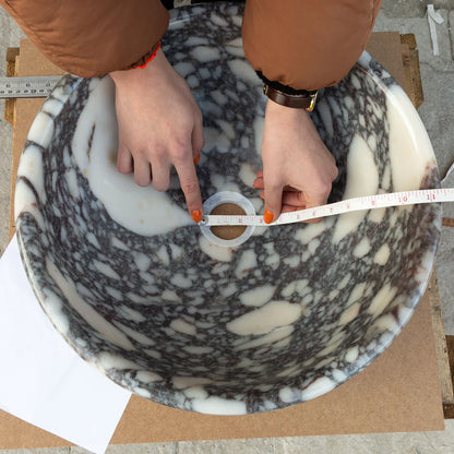 Calacatta Viola Marble Natural Stone Vessel Sink - Polished 16 Inch