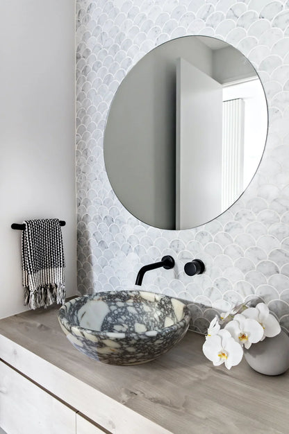 Calacatta Viola Marble Natural Stone Vessel Sink - Polished 16 Inch