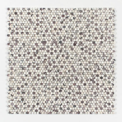 Calacatta Violet Honed Penny Round Marble Mosaics 11 1/4x11 3/4