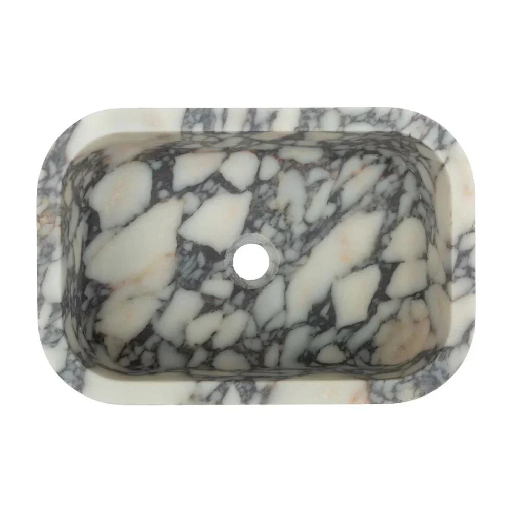 Calacatta Viola Marble Rectangular Wall-mount Bathroom Sink (L)18" (W)12" (H)6" - READY TO SHIP