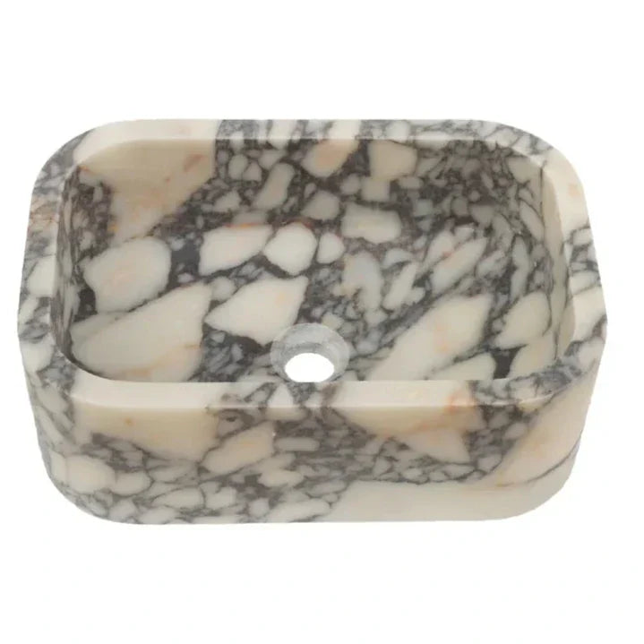 Calacatta Viola Marble Rectangular Wall-mount Bathroom Sink (L)18" (W)12" (H)6" - READY TO SHIP