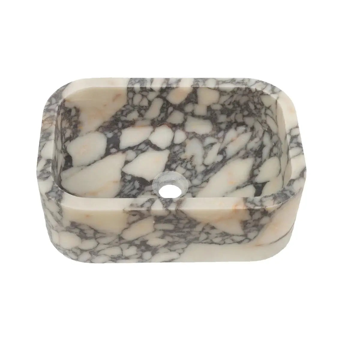 Handcrafted Calacatta Viola Marble Wall Mounted Sink 12x18