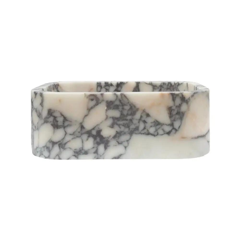 Custom Calacatta Viola Marble Rectangle Vessel Sink 12 X 18 White