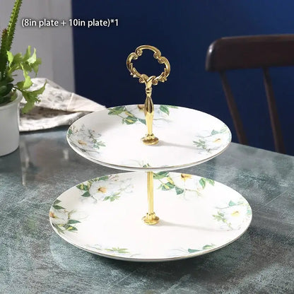 Camellia floral tea set white & gold dining room porcelain teaware