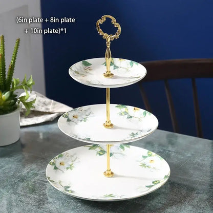 Camellia floral tea set white & gold dining room porcelain teaware