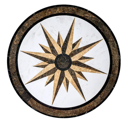 Campass Multi Finish Round Marble Medallions 36x36
